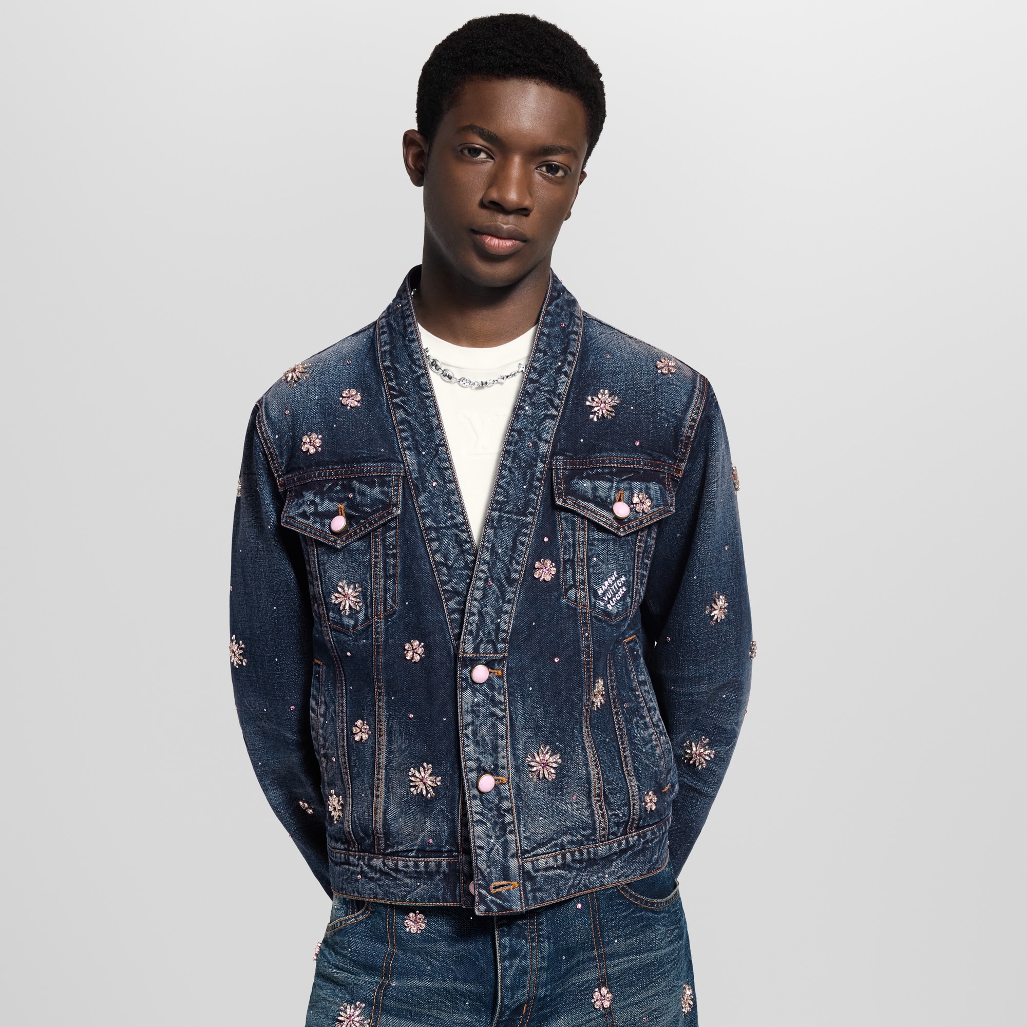 Embroidered Denim Kimono Jacket - Ready-to-Wear 1AILLY | LOUIS VUITTON